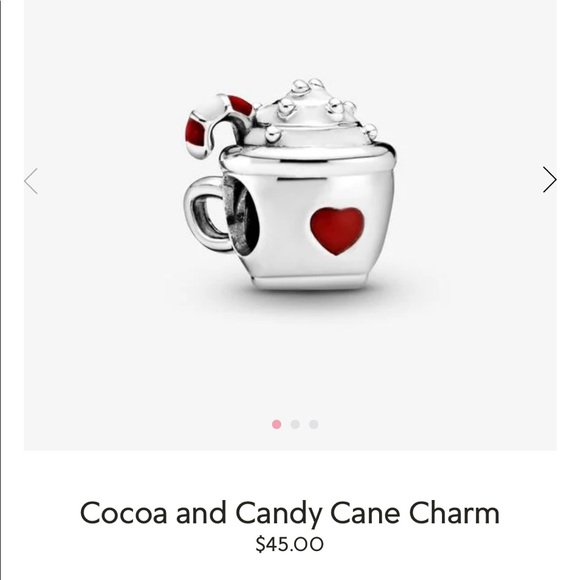 Cocoa and candy cane PANDORA charm - Picture 1 of 5